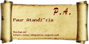 Paur Atanázia névjegykártya
